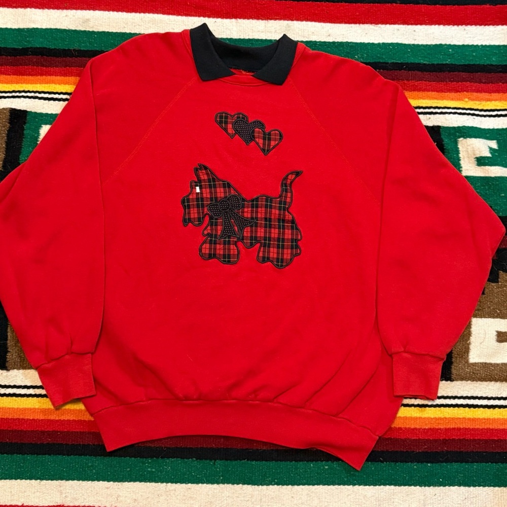 Red Plaid Heart Sweater